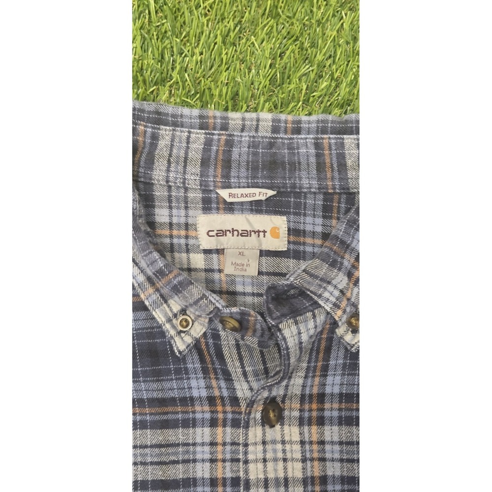 Carhartt Men's Relaxed Fit Plaid Flannel Shirt - Size X - Picture 2 of 7